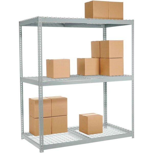 Global Industrial 3 Shelf, Heavy Duty Boltless Shelving, 72inW x 36inD x 96inH, Wire Deck B2296817 - main